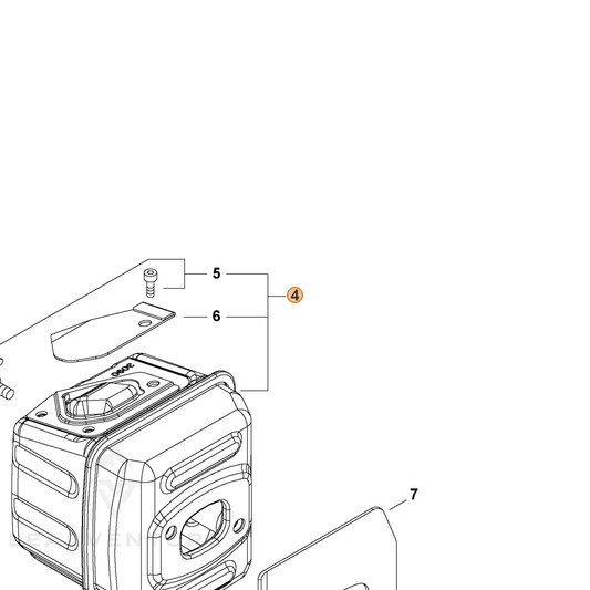 Echo part P100012521 — IPL diagram snippet (6x zoom, amber highlight)