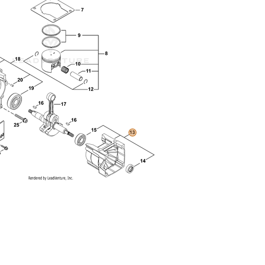 Echo part P100013360 — IPL diagram snippet (6x zoom, amber highlight)