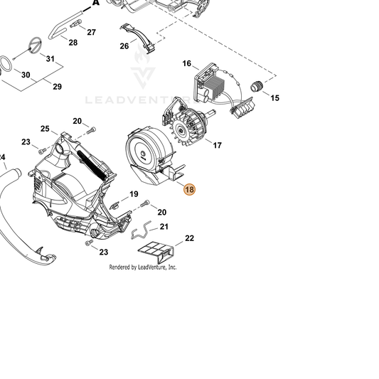 Echo part P100013370 — IPL diagram snippet (6x zoom, amber highlight)