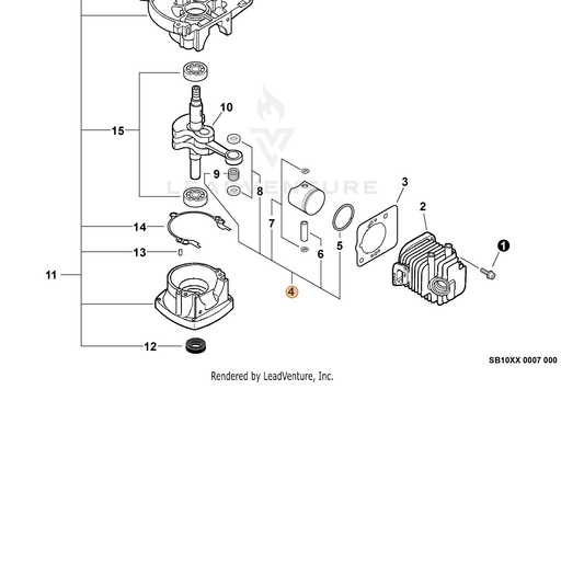Echo part P100013510 — IPL diagram snippet (6x zoom, amber highlight)