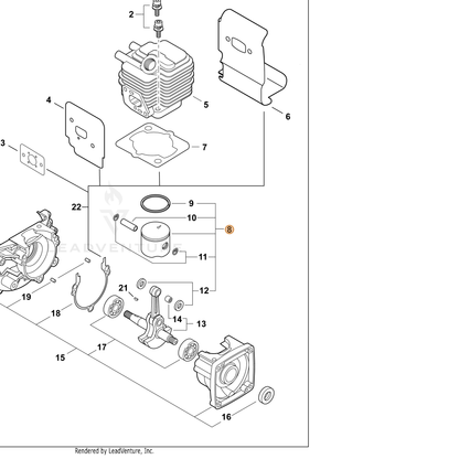 ECHO part P100013550 — IPL diagram snippet (6x zoom, amber highlight)