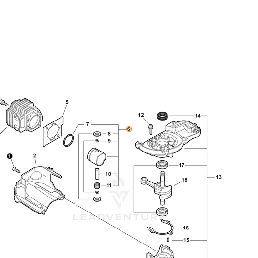 Echo part P100013710 — IPL diagram snippet (6x zoom, amber highlight)