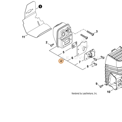 Echo part P100013760 — IPL diagram snippet (6x zoom, amber highlight)