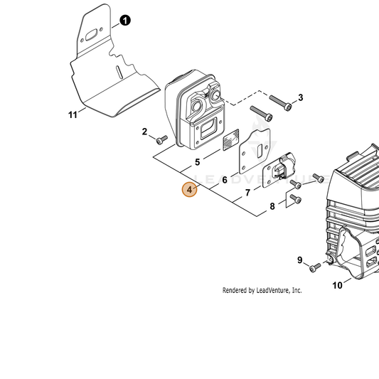 Echo part P100013760 — IPL diagram snippet (6x zoom, amber highlight)