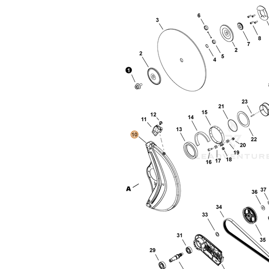 Echo part P100013860 — IPL diagram snippet (6x zoom, amber highlight)