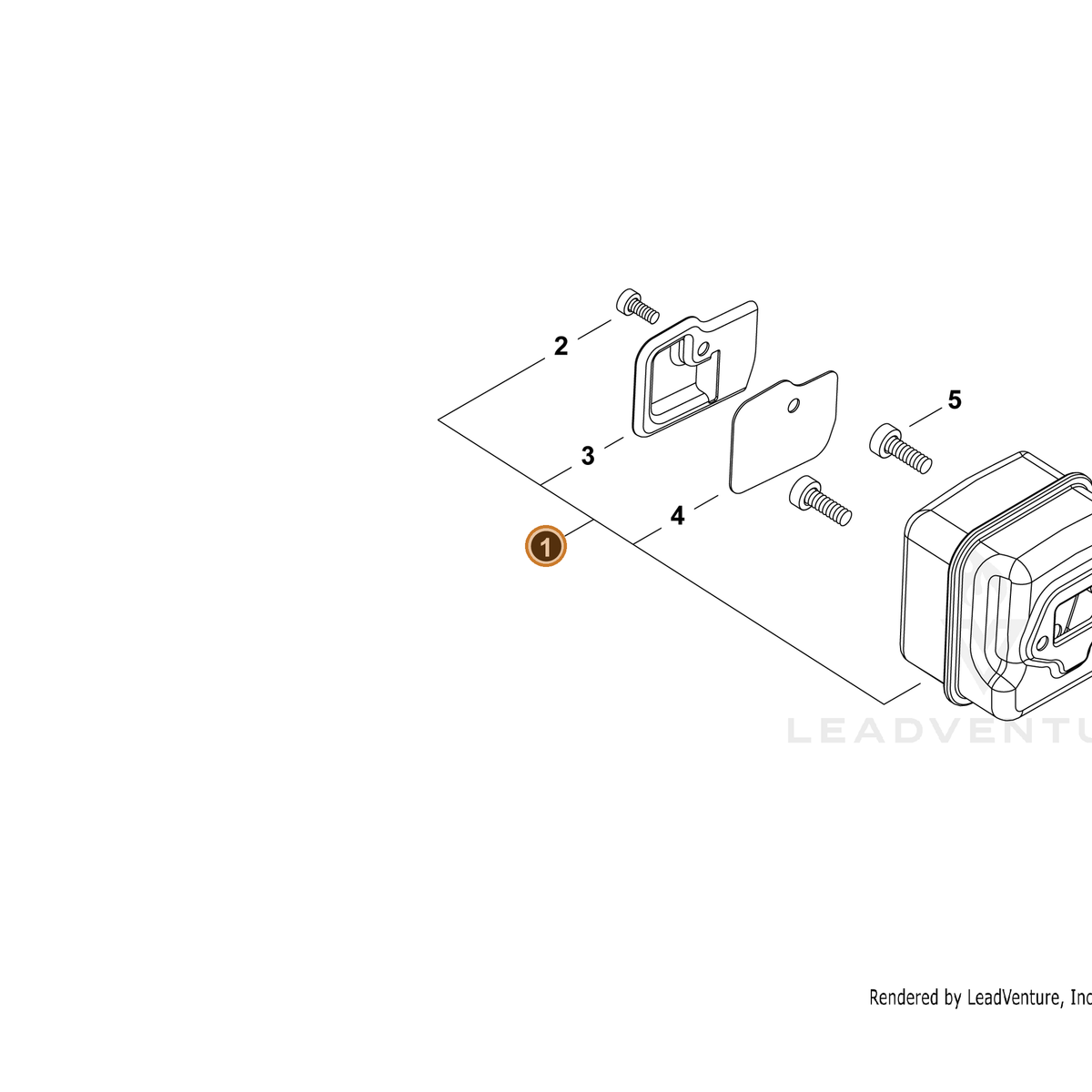 Echo part P100014260 — IPL diagram snippet (6x zoom, amber highlight)