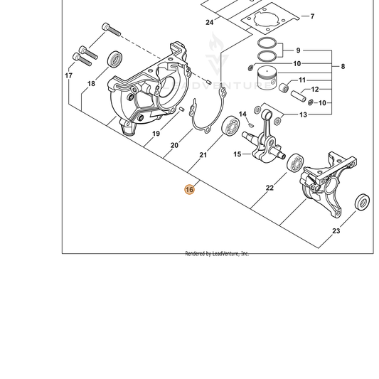 Echo part P100014630 — IPL diagram snippet (6x zoom, amber highlight)