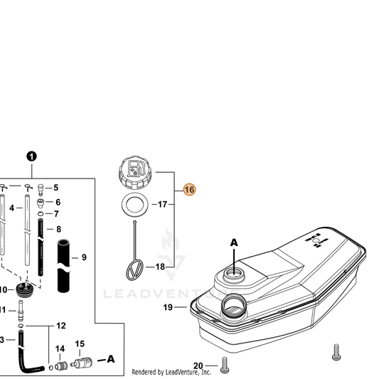 Echo part P100014670 — IPL diagram snippet (6x zoom, amber highlight)