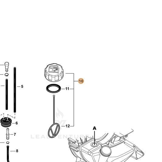Echo part P100014770 — IPL diagram snippet (6x zoom, amber highlight)