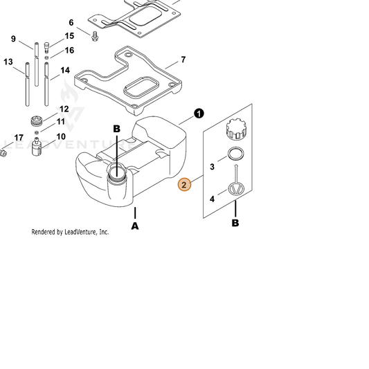 Echo part P100014790 — IPL diagram snippet (6x zoom, amber highlight)