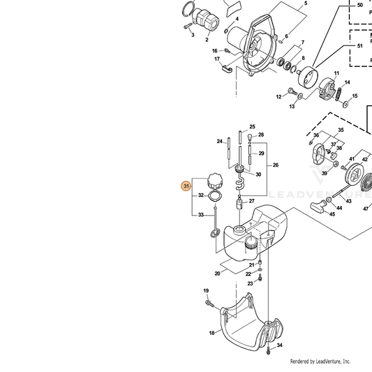 Echo part P100014810 — IPL diagram snippet (6x zoom, amber highlight)