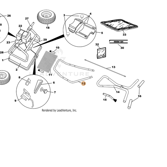 Echo part P15507-04 — IPL diagram snippet (6x zoom, amber highlight)