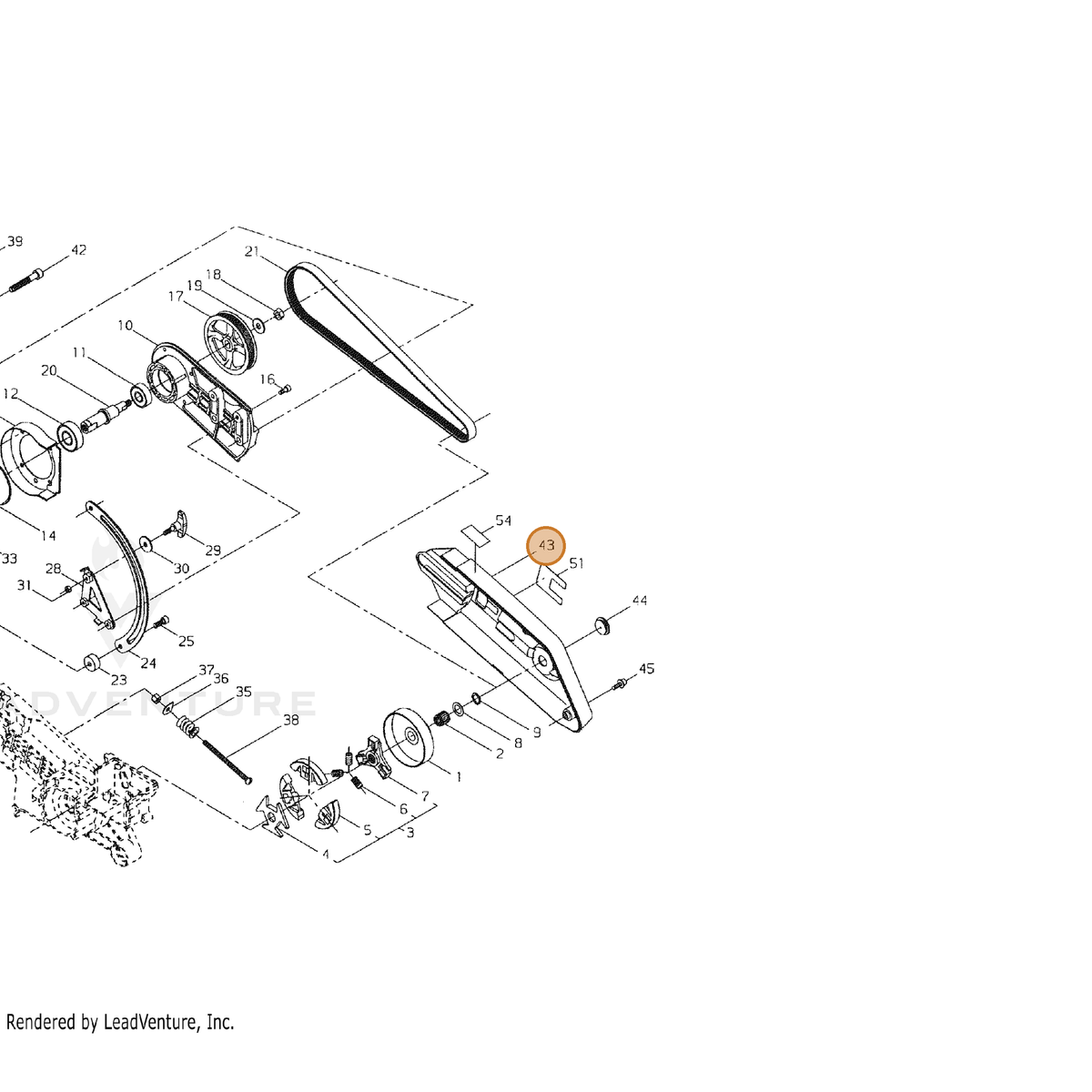 ECHO part P200000460 — IPL diagram snippet (6x zoom, amber highlight)