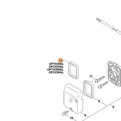 ECHO part P200000530 — IPL diagram snippet (6x zoom, amber highlight)