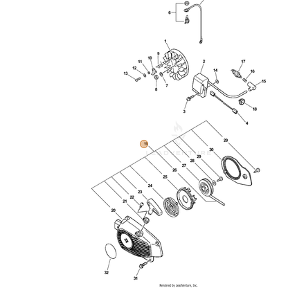 ECHO part P200000630 — IPL diagram snippet (6x zoom, amber highlight)