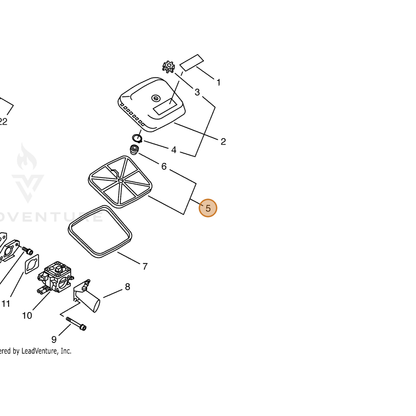 ECHO part P200000800 — IPL diagram snippet (6x zoom, amber highlight)
