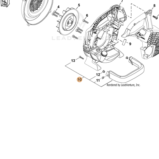 Echo part P200000850 — IPL diagram snippet (6x zoom, amber highlight)