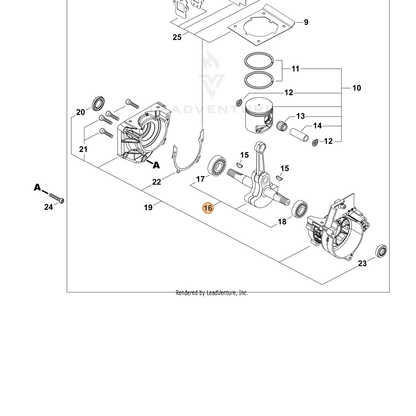 ECHO part P200001000 — IPL diagram snippet (6x zoom, amber highlight)