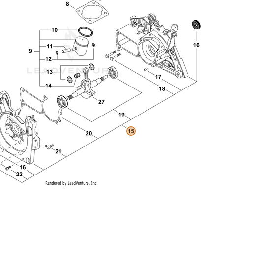 Echo part P200001290 — IPL diagram snippet (6x zoom, amber highlight)