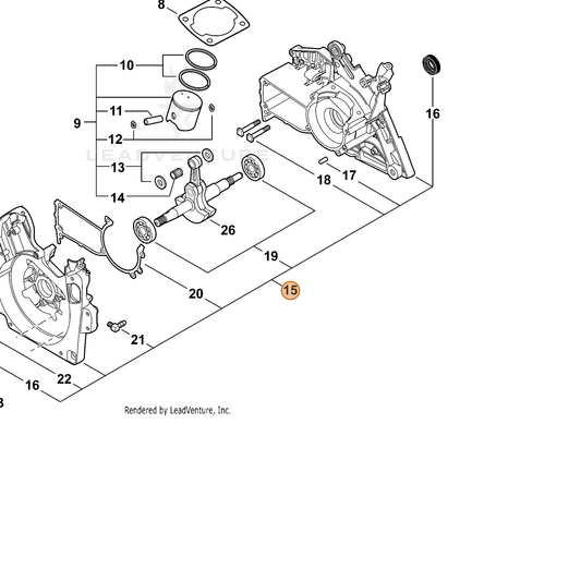 Echo part P200001330 — IPL diagram snippet (6x zoom, amber highlight)