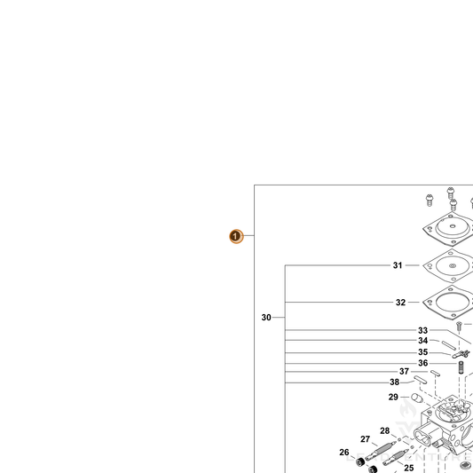 Echo part P200001341 — IPL diagram snippet (6x zoom, amber highlight)