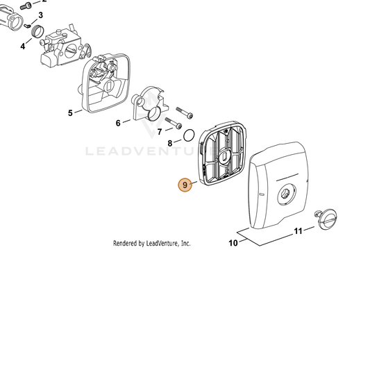 Echo part P200001530 — IPL diagram snippet (6x zoom, amber highlight)