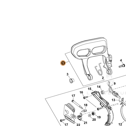 ECHO part P200001730 — IPL diagram snippet (6x zoom, amber highlight)