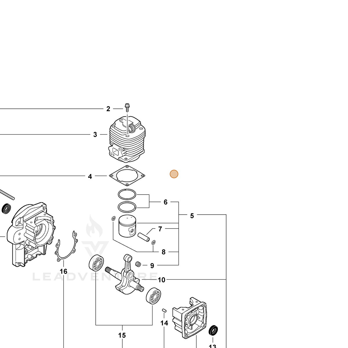 ECHO part SB1043 — IPL diagram snippet (6x zoom, amber highlight)