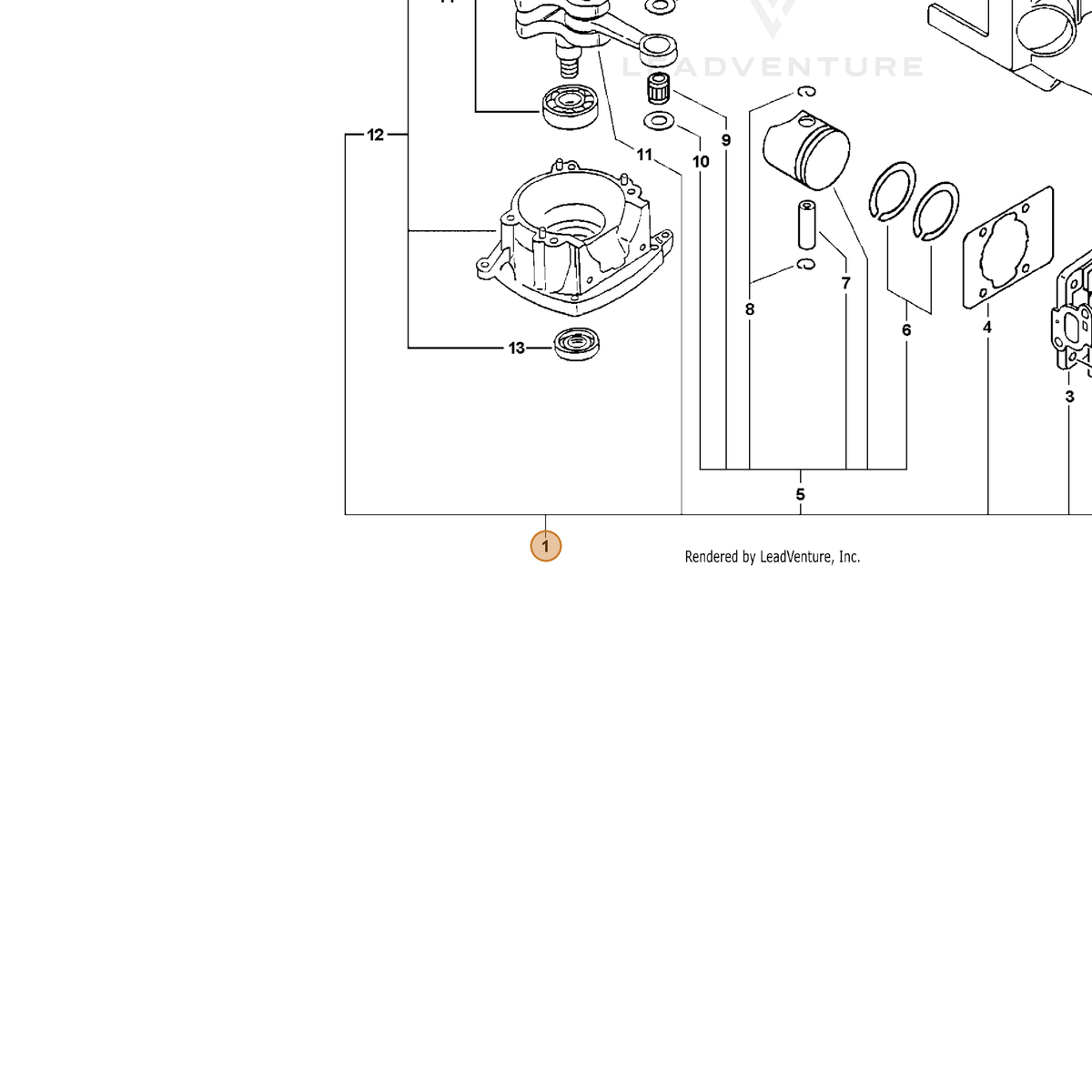 ECHO part SB1046 — IPL diagram snippet (6x zoom, amber highlight)