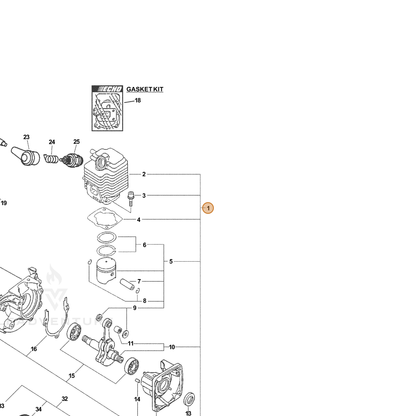 ECHO part SB1049 — IPL diagram snippet (6x zoom, amber highlight)