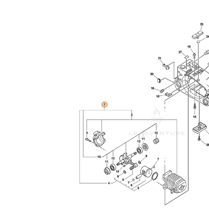 ECHO part SB1052 — IPL diagram snippet (6x zoom, amber highlight)