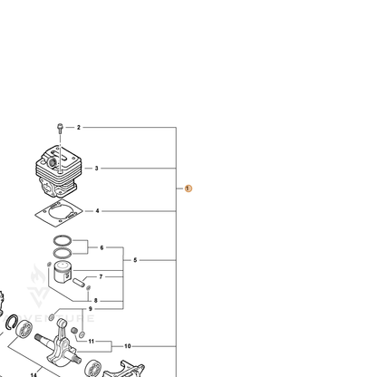 ECHO part SB1062 — IPL diagram snippet (6x zoom, amber highlight)