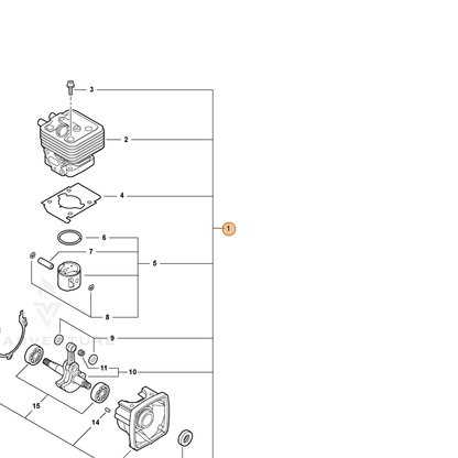 ECHO part SB1081 — IPL diagram snippet (6x zoom, amber highlight)