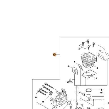 ECHO part SB1091 — IPL diagram snippet (6x zoom, amber highlight)