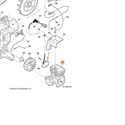 ECHO part SB1104 — IPL diagram snippet (6x zoom, amber highlight)