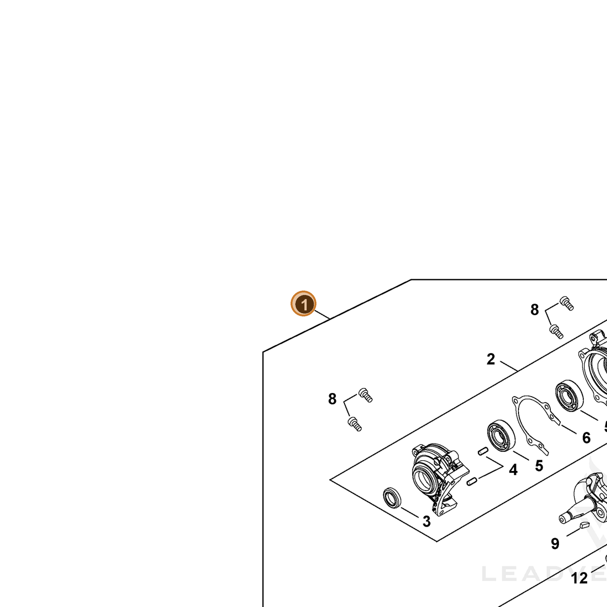 ECHO part SB1120 — IPL diagram snippet (6x zoom, amber highlight)