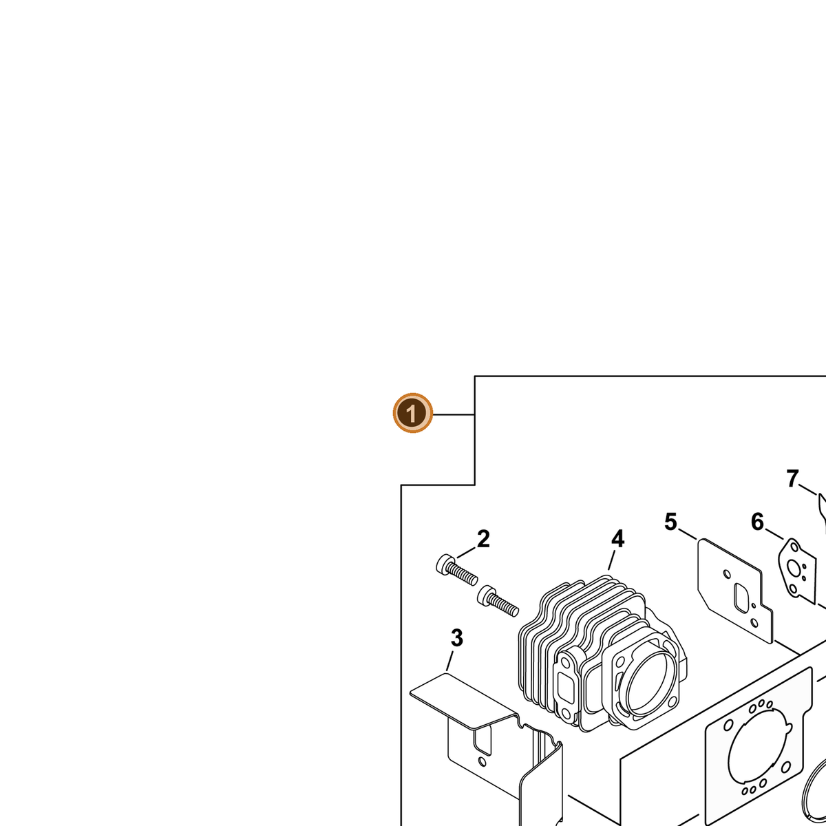 ECHO part SB1123 — IPL diagram snippet (6x zoom, amber highlight)