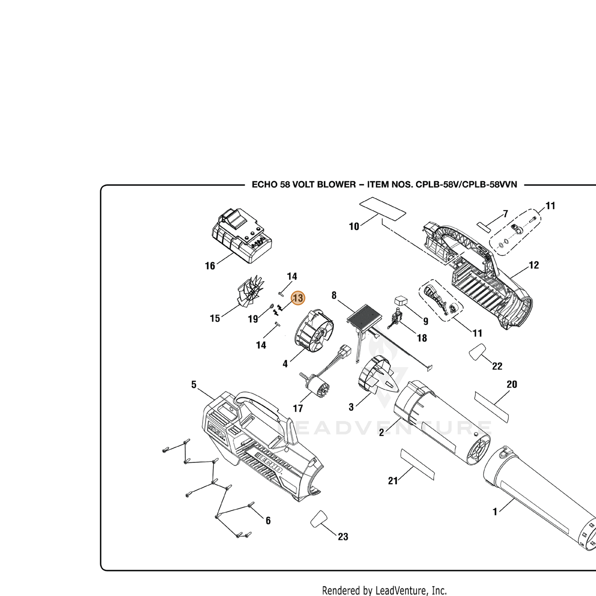 ECHO part T662472001 — IPL diagram snippet (6x zoom, amber highlight)