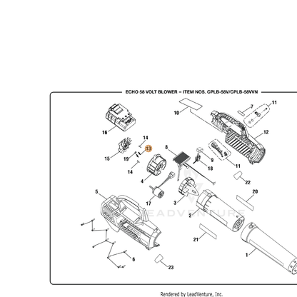 ECHO part T662472001 — IPL diagram snippet (6x zoom, amber highlight)