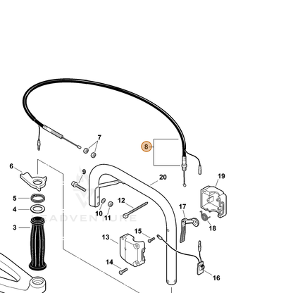 ECHO part V043000010 — IPL diagram snippet (6x zoom, amber highlight)