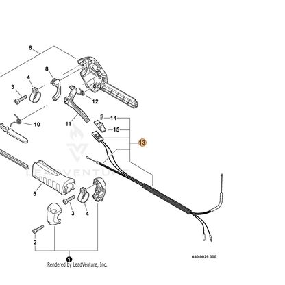 ECHO part V043000071 — IPL diagram snippet (6x zoom, amber highlight)