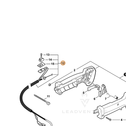 ECHO part V043000230 — IPL diagram snippet (6x zoom, amber highlight)