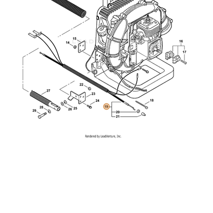 ECHO part V043000240 — IPL diagram snippet (6x zoom, amber highlight)