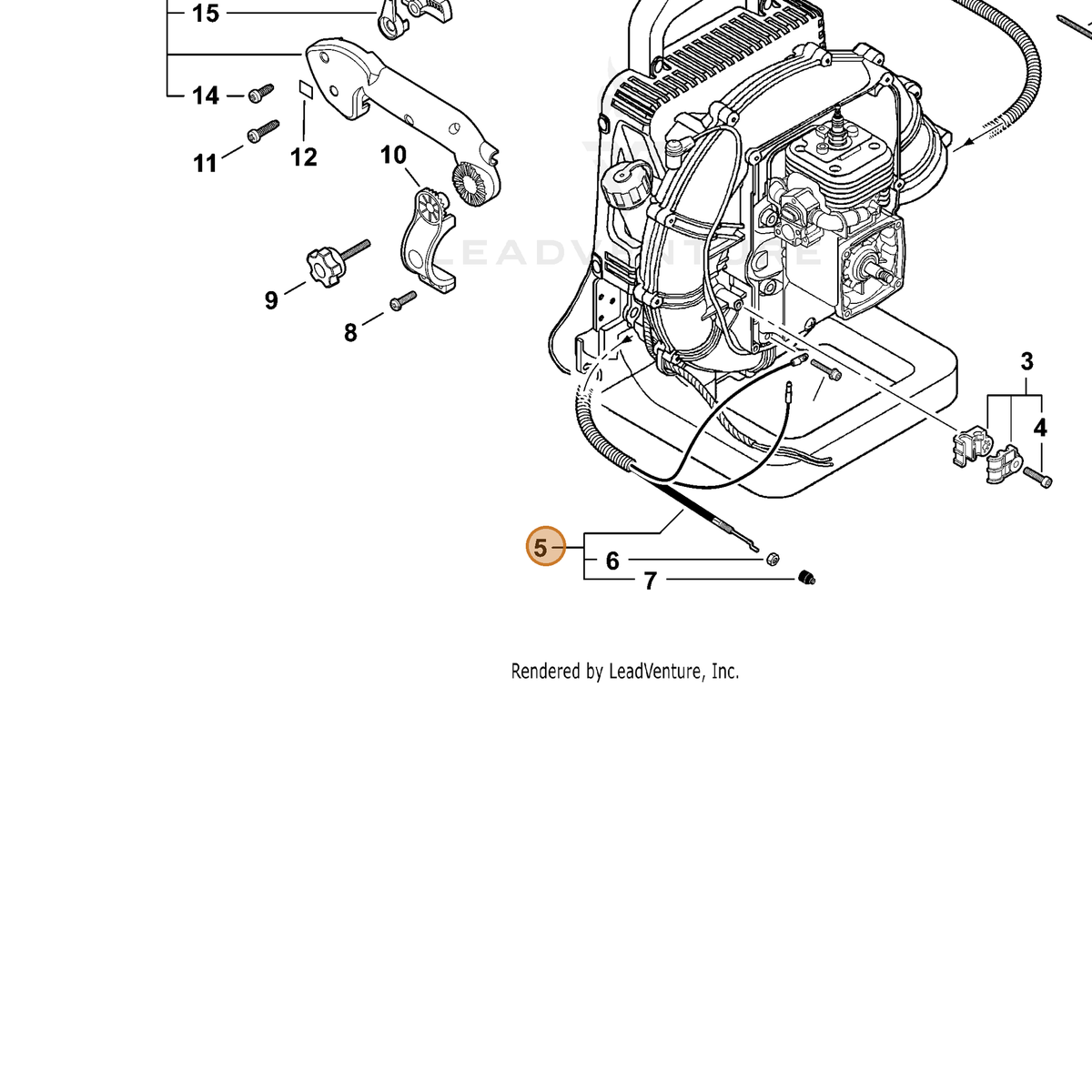 ECHO part V043000251 — IPL diagram snippet (6x zoom, amber highlight)