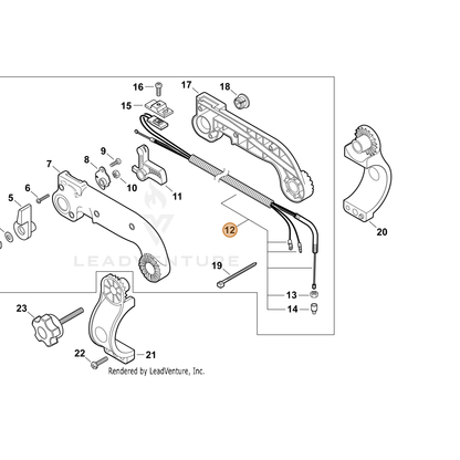 ECHO part V043000940 — IPL diagram snippet (6x zoom, amber highlight)