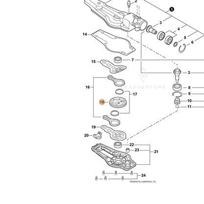 ECHO part V060000130 — IPL diagram snippet (6x zoom, amber highlight)