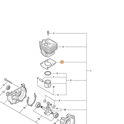 ECHO part V100000181 — IPL diagram snippet (6x zoom, amber highlight)