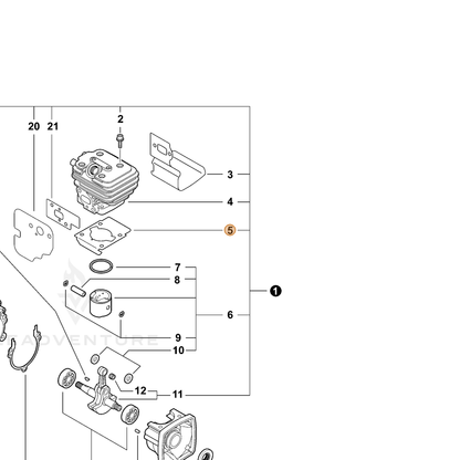 ECHO part V100000190 — IPL diagram snippet (6x zoom, amber highlight)