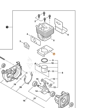ECHO part V100000210 — IPL diagram snippet (6x zoom, amber highlight)
