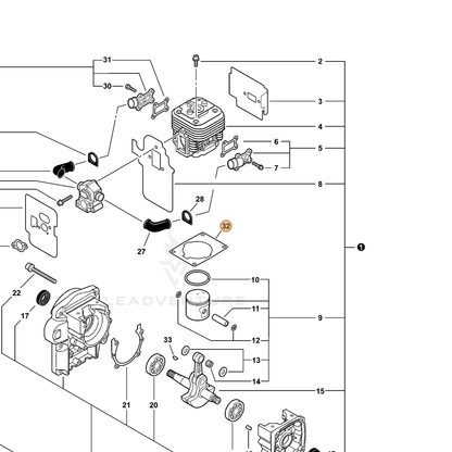 ECHO part V100000260 — IPL diagram snippet (6x zoom, amber highlight)